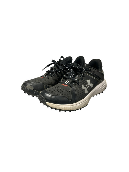 Vist Large View of Product Image Which is Used Under Armour BLACK TURF SHOES BB/SB Cleats Black Junior 03.5