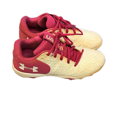 Vist Large View of Product Image Which is Used Under Armour 3026607-101 Baseball/Softball Cleats White Sz5