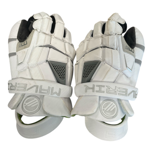 Vist Large View of Product Image Which is Used Maverik M5 GLOVES Lacrosse Gloves Mens White 13"