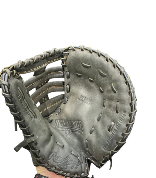 Vist Large View of Product Image Which is Used Rawlings RENEGADE BB/SB First Base RH Throw Black 12 1/2"