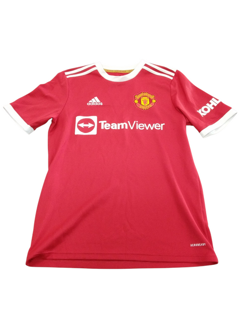 Vist Large View of Product Image Which is Used Adidas MAN UNITED 2021 Soccer Top Yth Red XL