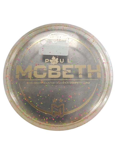 Vist Large View of Product Image Which is New Discraft MCBETH CHAMPION CONFETTI LUNA Disc Golf Putter Gold 173g
