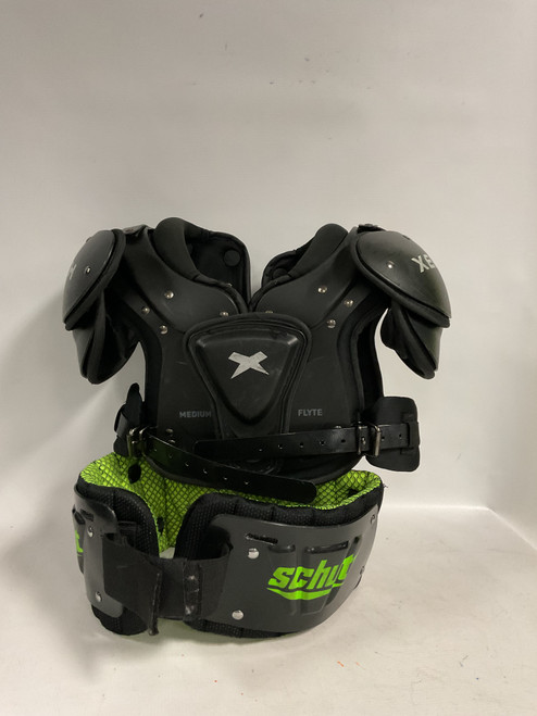 Vist Large View of Product Image Which is Used Xenith FLYTE FB Shoulder Pads Black MD