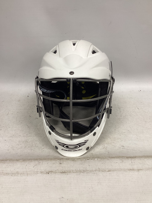 Vist Large View of Product Image Which is Used Cascade CS R Lacrosse Helmet White One Size