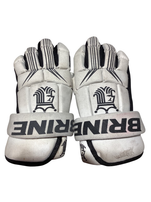 Vist Large View of Product Image Which is Used Brine KING Lacrosse Gloves Mens White LG