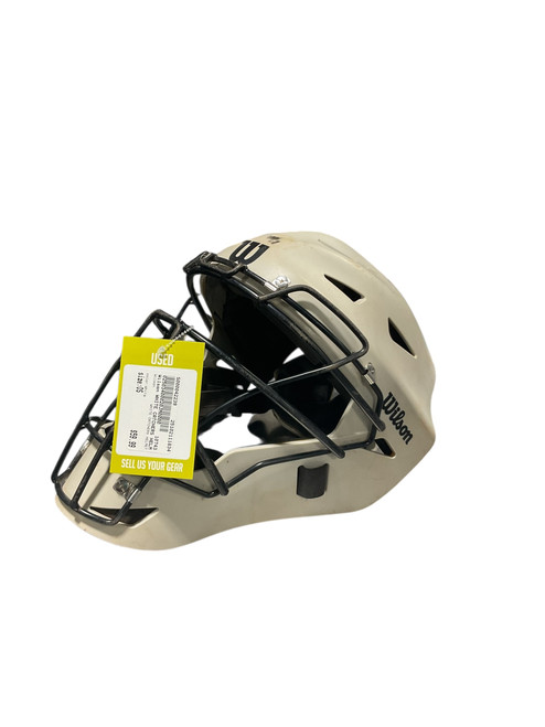 Vist Large View of Product Image Which is Used Wilson WHITE CATCHERS HELMET Catchers Helmet w/Mask White One Size