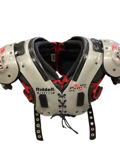 Vist Large View of Product Image Which is Used Riddell POWER JPX FB Shoulder Pads Grey LG