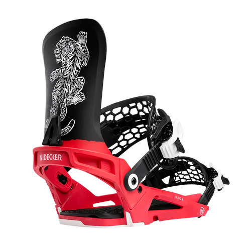 Vist Large View of Product Image Which is New Nidecker Kaon 2026 Snowboard Bindings- Red Tiger XL