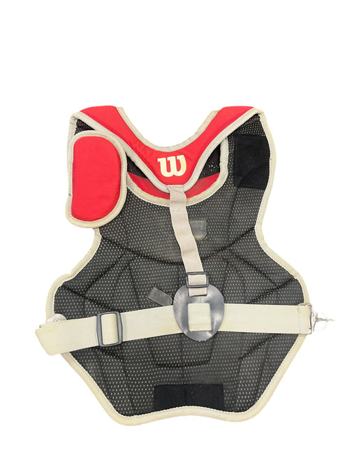 Vist Large View of Product Image Which is Used Wilson CHEST PROTECTOR Catchers Chest Protector Red Youth