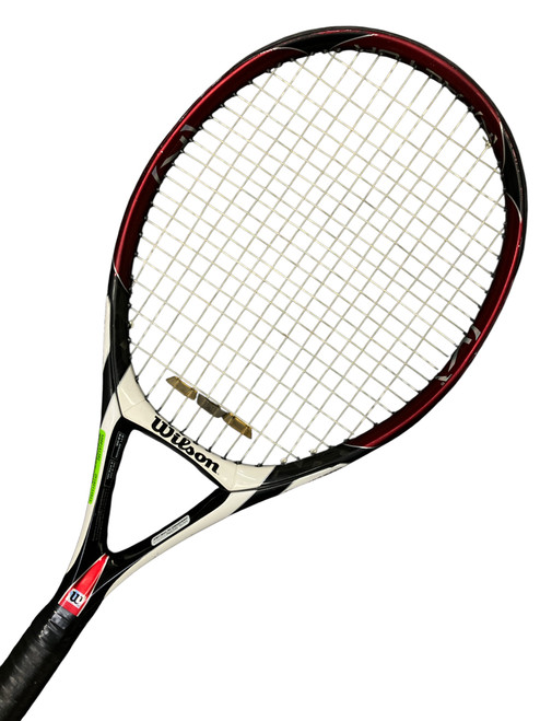 Vist Large View of Product Image Which is Used Wilson K FACTOR Adult Tennis Racquet Red 4 3/8"
