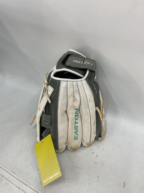Vist Large View of Product Image Which is Used Easton GHOST BB/SB Glove LH Throw White 11"