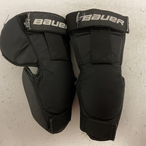 Vist Large View of Product Image Which is Used Bauer Goalie KNEE GUARDS Black Senior