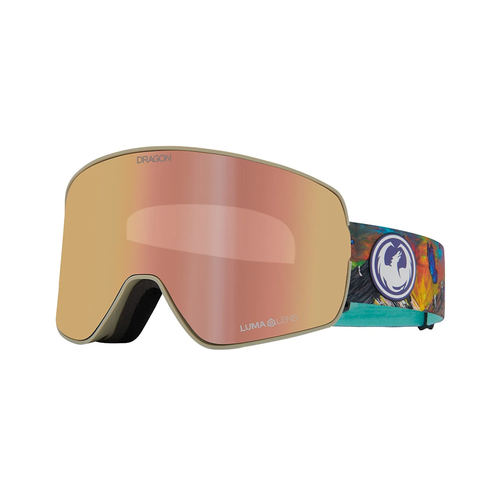 Vist Large View of Product Image Which is New Dragon NFX2 2026 Snow Goggles- Kimmy Fasani/Lumalens Rose Gold Ionized and Pink Ionized Lenses