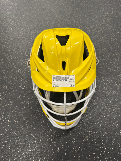 Vist Large View of Product Image Which is Used Cascade XRS Lacrosse Helmet Yellow One Size