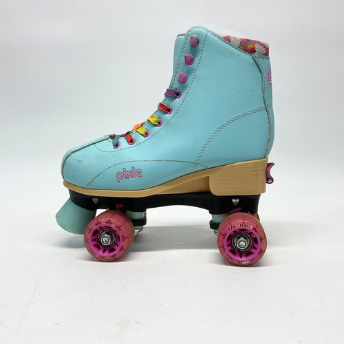 Used RollerDerby PIXIE 3-6 Junior Roller Quad Skates Sky Blue Adjustable 11805-S000069759 Vist Large View of Product Image Which is Used RollerDerby PIXIE 3-6 Junior Roller Quad Skates Sky Blue Adjustable