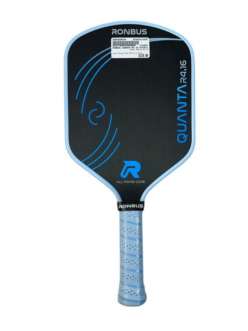Vist Large View of Product Image Which is New  QUANTA R4.16 Pickleball Racquet Black And Carolina Blue