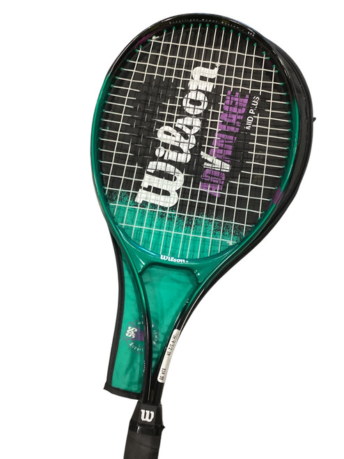 Vist Large View of Product Image Which is Used Wilson ADVANTAGE 95 Adult Tennis Racquet Green 4 1/2"
