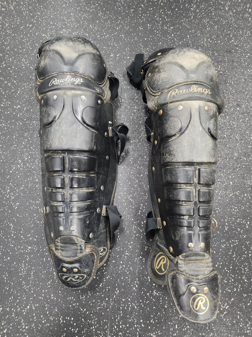 Vist Large View of Product Image Which is Used Rawlings 5DCW Catchers Leg Guards Black Adult