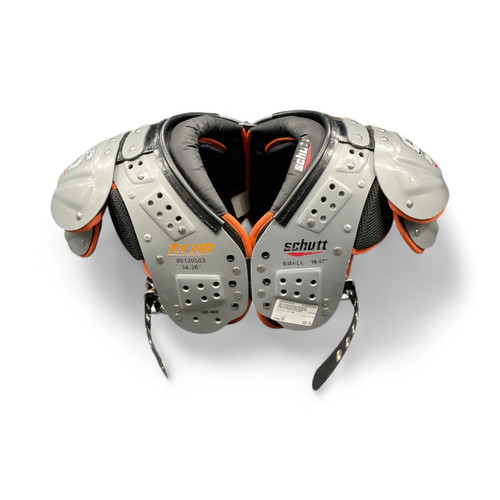 Used Schutt XV HD FB Shoulder Pads Grey SM 11856-S000023918 Vist Large View of Product Image Which is Used Schutt XV HD FB Shoulder Pads Grey SM