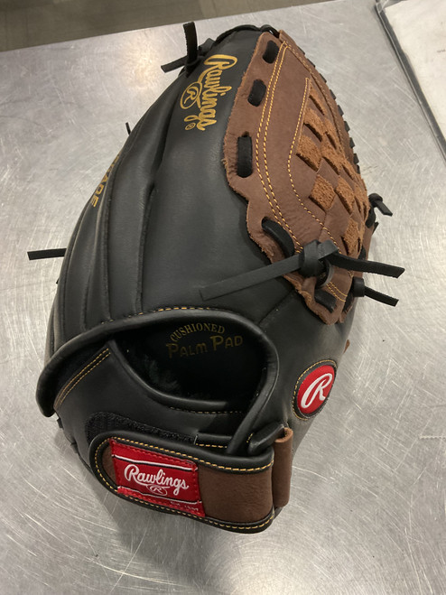 Vist Large View of Product Image Which is Used Rawlings RENEGADE BB/SB Glove RH Throw Brown 12 1/2"