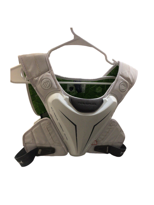 Vist Large View of Product Image Which is Used Maverik M5 Lacrosse Shoulder Pads White LG