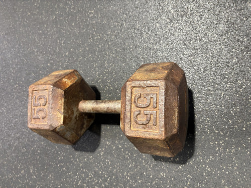 Vist Large View of Product Image Which is Used Hex Dumbbell (Each) 55 lb