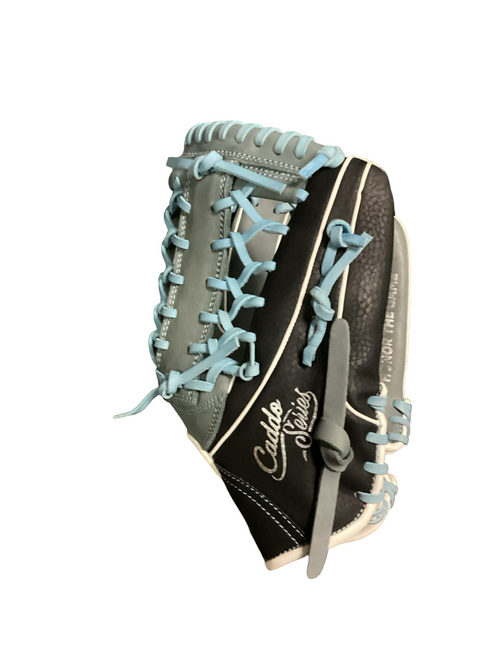 Vist Large View of Product Image Which is Used Marucci CADDO SERIES HONOR THE GAME RH Throw Fastpitch Gloves Carolina Blue 12"