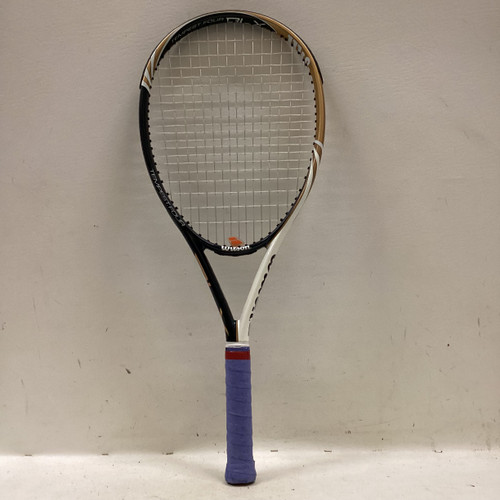 Vist Large View of Product Image Which is Used Wilson BLX TEMPEST FOUR Adult Tennis Racquet Gold 4 1/4"