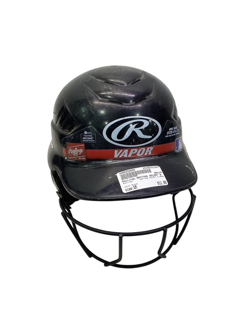 Vist Large View of Product Image Which is Used Rawlings BATTING HELMET W MASK Batting Helmet w/Mask Black SM