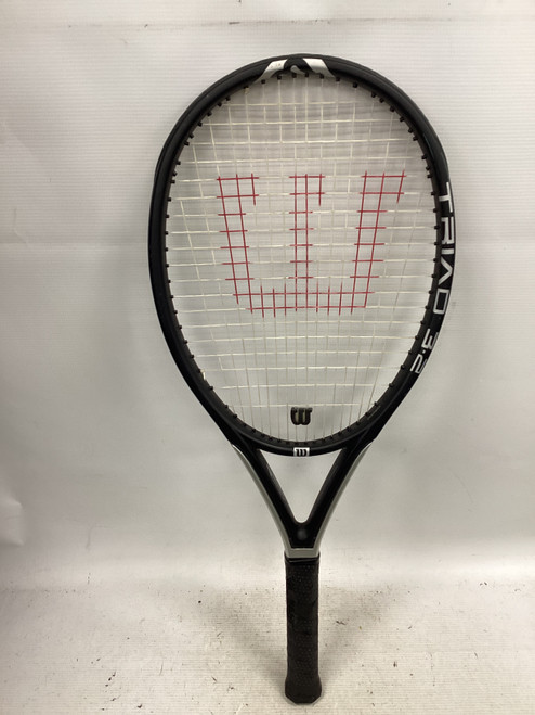 Vist Large View of Product Image Which is Used Wilson TRIAD 3.2 Adult Tennis Racquet Black Unknown