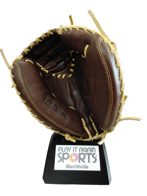 Vist Large View of Product Image Which is Used Wilson A800 SOFTFIT BB/SB First Base LH Throw Brown 12"
