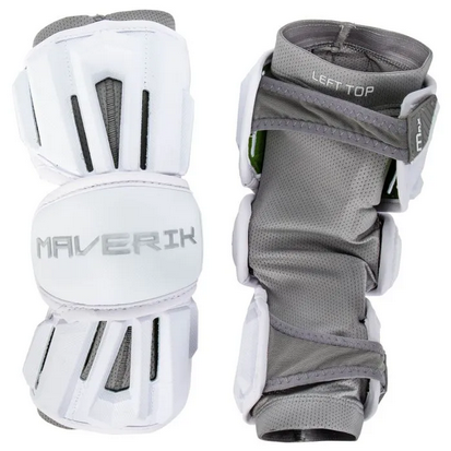 Vist Large View of Product Image Which is New Maverik MAX Lacrosse Arm Pads/Guards White LG