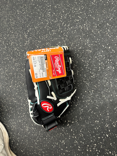 Vist Large View of Product Image Which is Used Rawlings WFP115MT BB/SB Glove LH Throw Black 11 1/2"