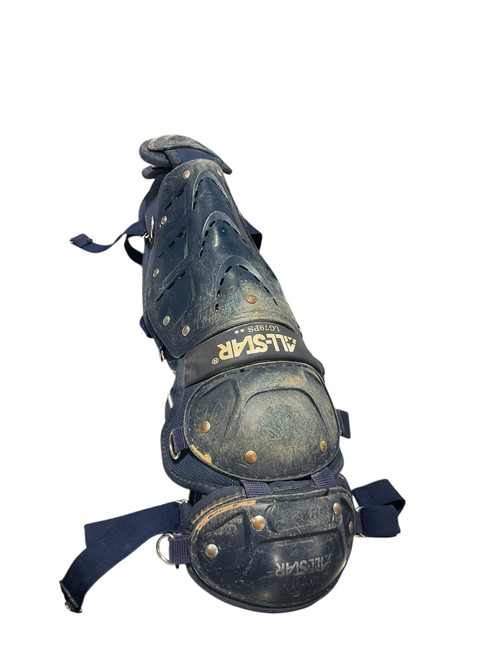 Used All Star SHIN GUARDS Catchers Leg Guards Navy Blue Intermed 11834-S000042306 Vist Large View of Product Image Which is Used All Star SHIN GUARDS Catchers Leg Guards Navy Blue Intermed