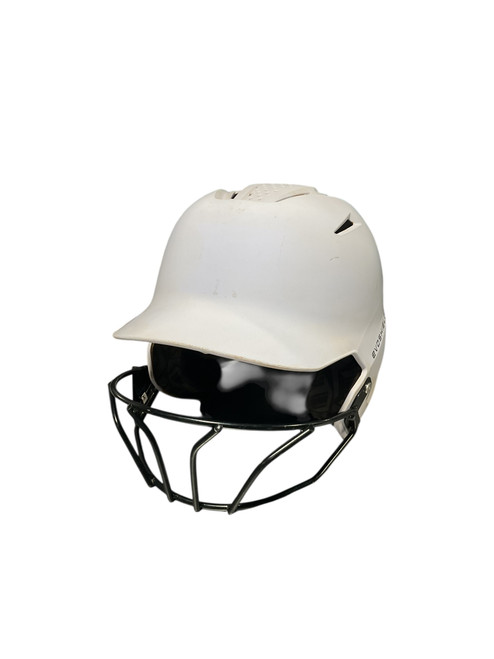 Used Evoshield WHITE HELMET W/ MASK Batting Helmet w/Mask White One Size 11834-S000042316 Vist Large View of Product Image Which is Used Evoshield WHITE HELMET W/ MASK Batting Helmet w/Mask White One Size