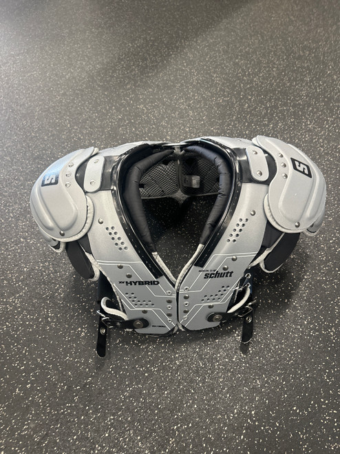 Vist Large View of Product Image Which is Used Schutt XV HYBRID SKILL ADULT NWT FB Shoulder Pads Grey MD