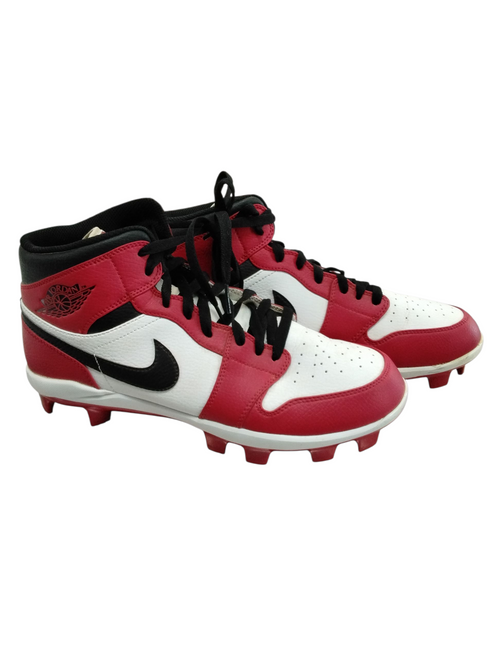 Vist Large View of Product Image Which is Used Nike AIR JORDAN 1 MID TD Adult BB/SB Cleats Red Senior 10.5