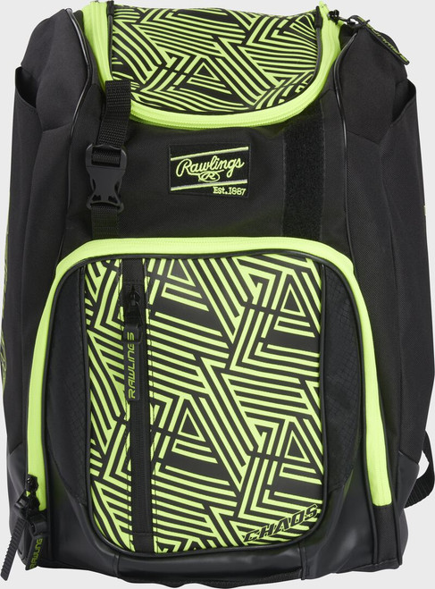 Vist Large View of Product Image Which is New Rawlings CHAOS BACKPACK BLK/YLW