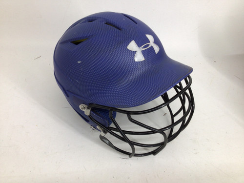 Vist Large View of Product Image Which is Used Under Armour CONVERGE 5 7/8-6 3/4 HELMET W/ MASK Batting Helmet w/Mask Royal Blue One Size