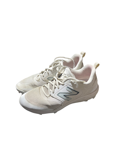 Vist Large View of Product Image Which is Used New Balance CLEATS BB/SB Cleats White Senior 10.5