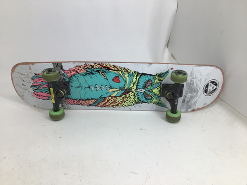 Vist Large View of Product Image Which is Used WELCOME OWL SKATEBOARD Complete Skateboard White 8"