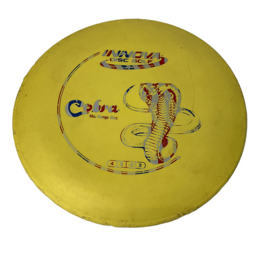 Vist Large View of Product Image Which is Used Innova COBRA MID RANGE Disc Golf Mid Range Yellow
