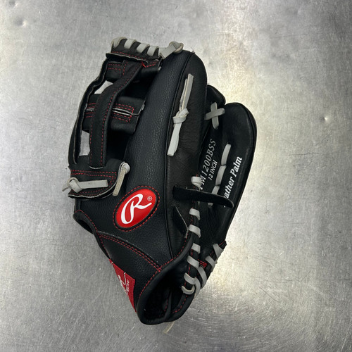 Vist Large View of Product Image Which is Used Rawlings PLAYMAKER 1200 BB/SB Glove RH Throw Black 12"