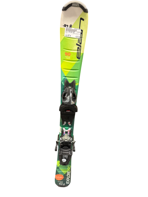 Vist Large View of Product Image Which is Used Elan EXPLORE PRO Boys DH Ski/Binding Green 90 cm