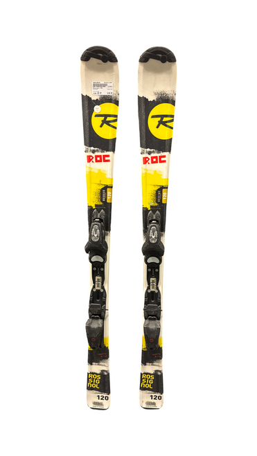 Vist Large View of Product Image Which is Used Rossignol ROC Boys DH Ski/Binding Green 120 cm