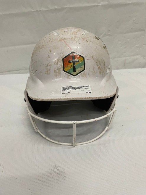 Vist Large View of Product Image Which is Used RIP-IT 2 TONE Batting Helmet w/Mask White MD