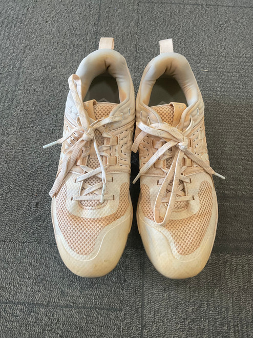 Vist Large View of Product Image Which is Used Under Armour BB CLEATS METAL BB/SB Cleats White Senior 8