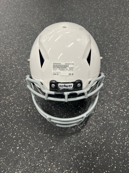 Vist Large View of Product Image Which is Used Schutt VENGANCE A11 YOUTH 2021 FB Helmet White LG