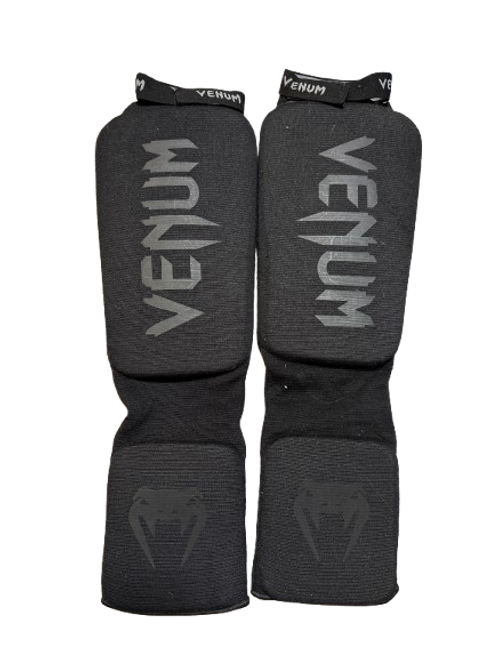 Vist Large View of Product Image Which is Used Venum VENUM KONTACT SHIN GUARDS Boxing Pads Black LG