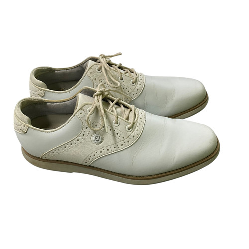 Vist Large View of Product Image Which is Used Foot Joy TRADITIONS Womens Golf Shoes White Senior 9